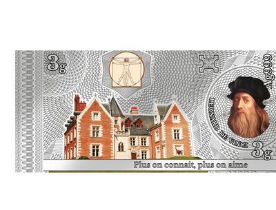Billet en argent pur «Château du Clos-Lucé»